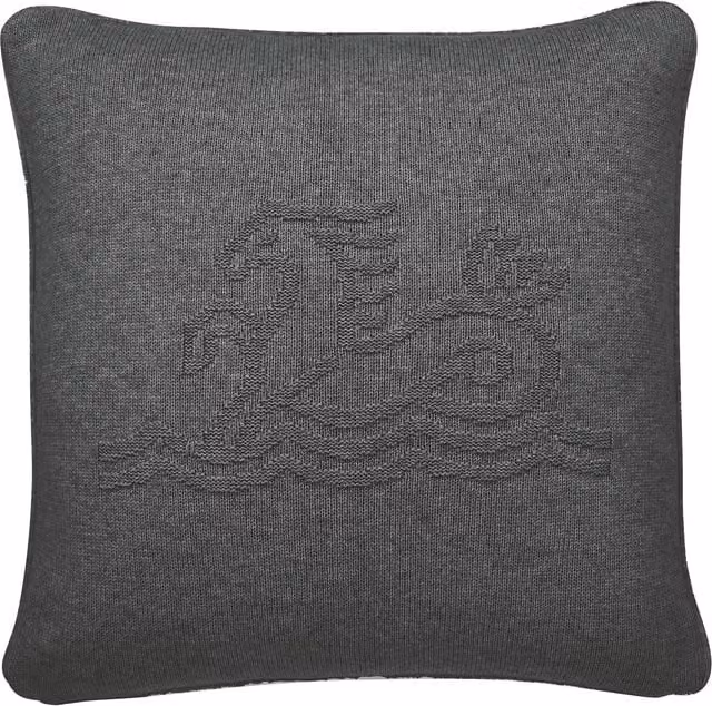 Bedeck of Belfast Signature Knit Cotton Cushion, Grey/Anthracite, W/D/H: 45 x 45 x 45 cm