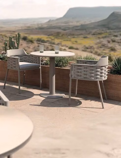 Royalcraft OLMA 2 Seater Bistro Set in Grey Powder Coated Aluminium