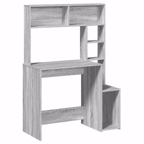 vidaXL Modern Desk in Grey Sonoma, W: 100 cm, D: 45 cm, H: 140 cm – 1