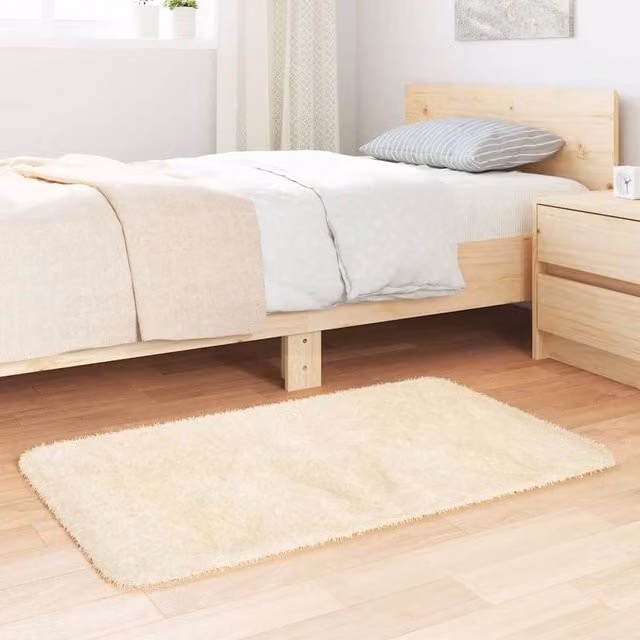 Berkfield Home NAVARRA Shaggy High Pile Rug, Cream/Beige, W: 60 cm, D: 100 cm – 1