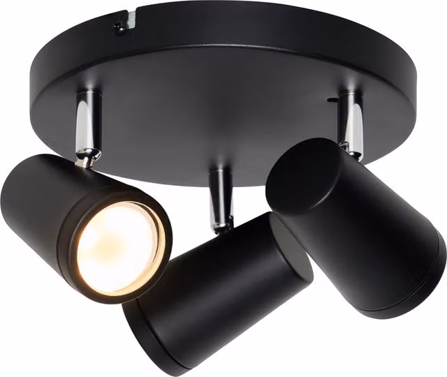Litecraft Trisha Adjustable Black Metal Bathroom Ceiling Spotlight IP44