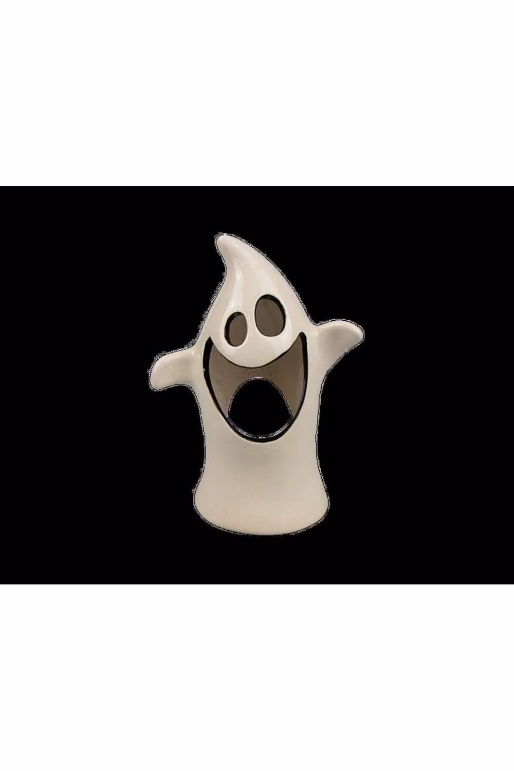KDMD Tall Ghost Tea Light Holder 3 Pack, White Ceramic Halloween Tabletop Decor – 2