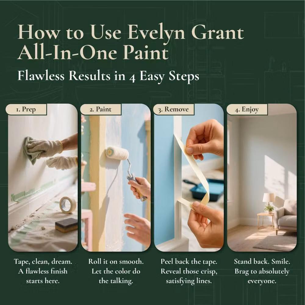 Evelyn Grant All-In-One Multi Surface Indoor and Outdoor Matt Dispersion Paint, Sage Green, 5 l – 5