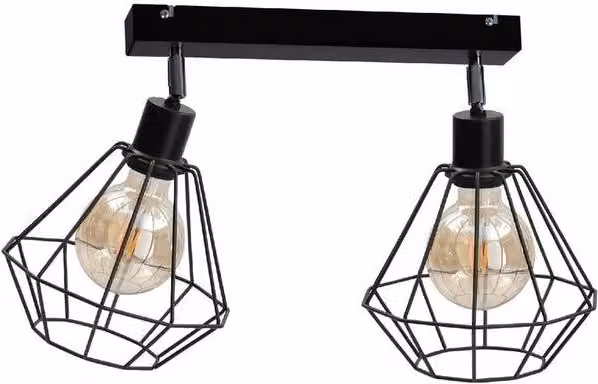 Netlighting Foskal Twin Ceiling Spotlight in Black, 55 cm, 2x E27