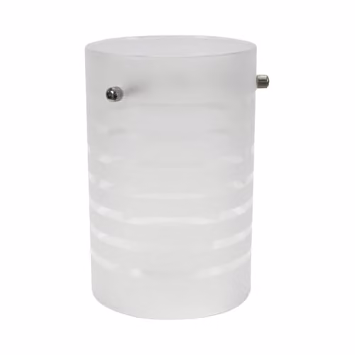 ValueLights Easy Fit Striped Frosted Glass Cylinder Ceiling Pendant Light Shade in White and Transparent, Shade Width: 10 cm