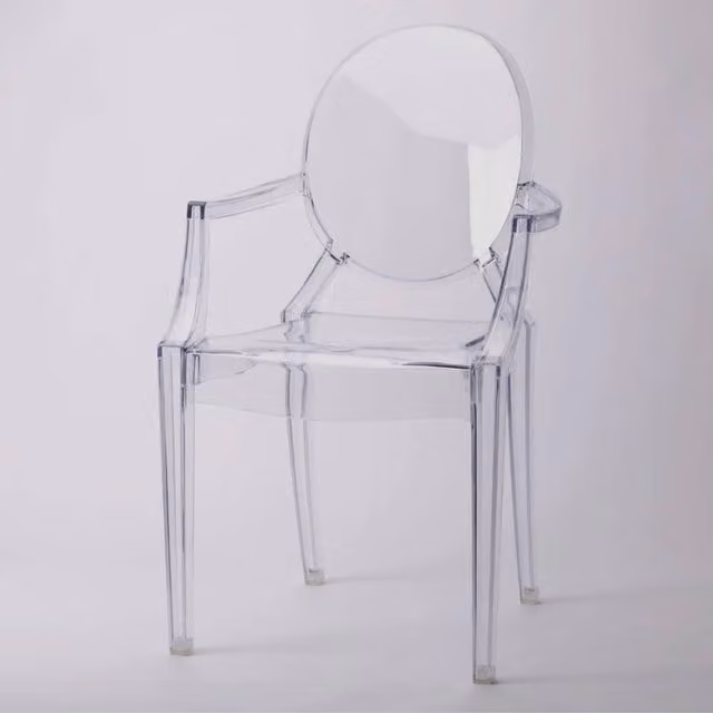 FORGEVIO Transparent Clear Plastic Ghost Armchair