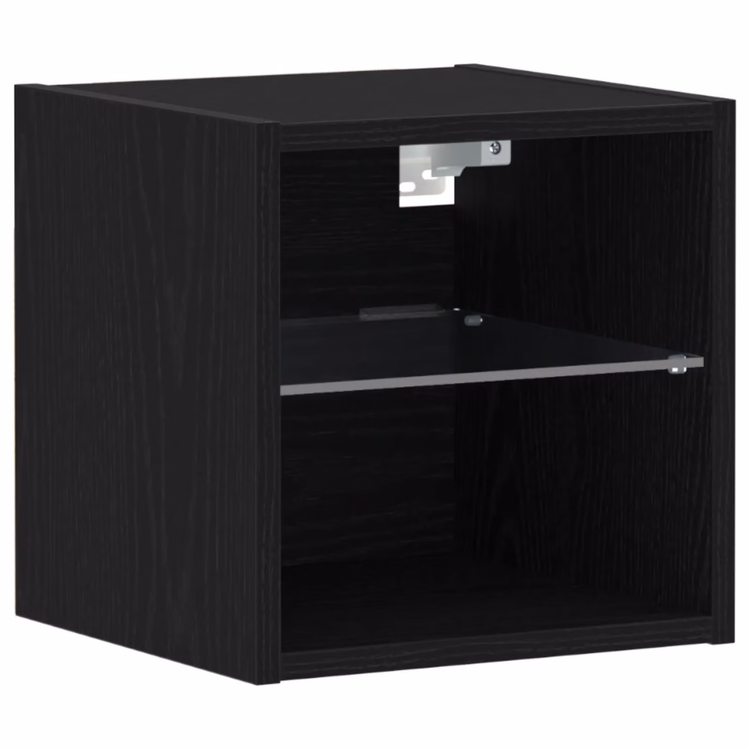 Berkfield Home Modern Wall Mounted LED TV Cabinet in Black Oak with Integrated Lighting, 2 Pieces, W/D/H: 30 x 28.5 x 30 cm – 3
