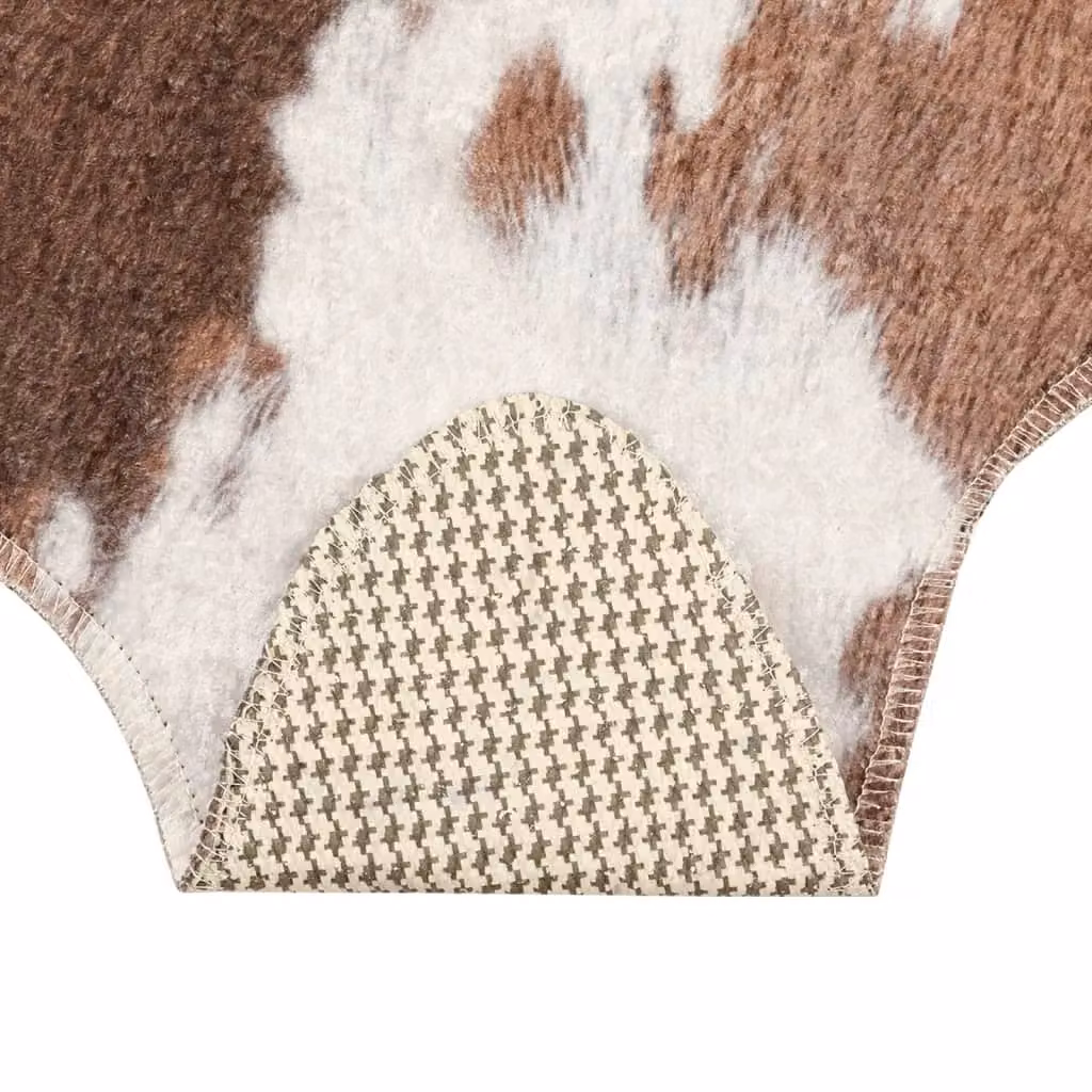Berkfield Home Cow Pattern Washable Anti Slip Round Rug in Brown and White, Diameter: 100 cm – 2