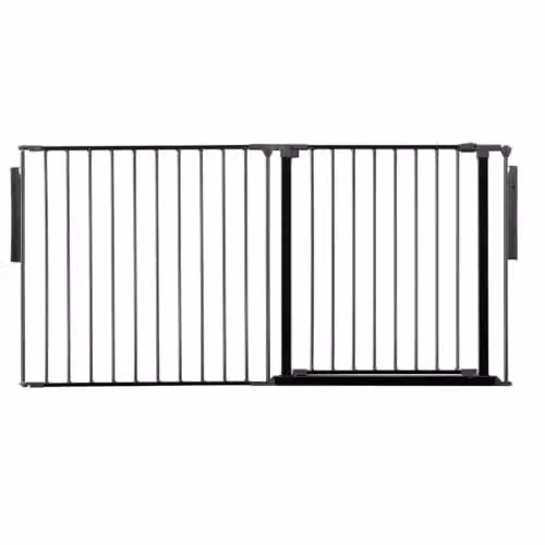 Safetots Premium Multi Panel Room Divider with Swing Door, Black, H 70 cm x W 154 cm