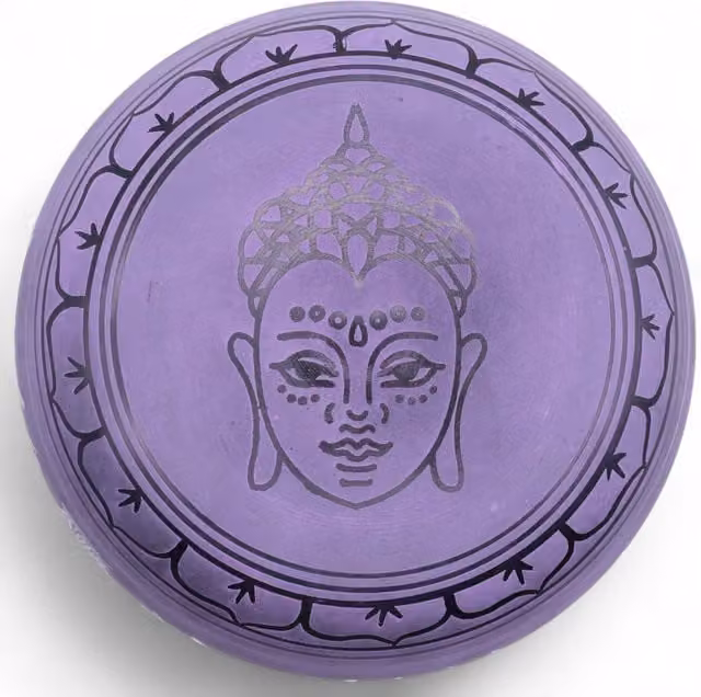 KDMK Purple Mushroom Singing Bowl for Meditation and Sound Therapy, Metal Tabletop Design, Diameter: 23.0 cm