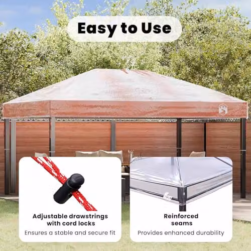 vidaXL Transparent PVC Gazebo Cover Replacement W: 300 cm, D: 300 cm, H: 26 cm – 2