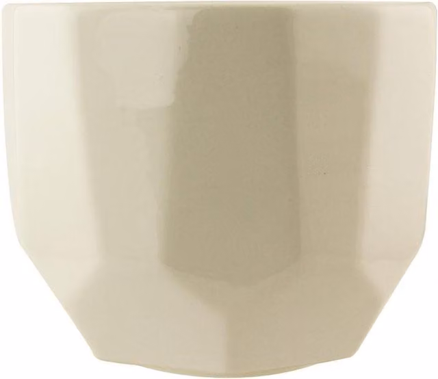 Crown & Brooke Art Deco Style Ceramic Tabletop Plant Pot, White