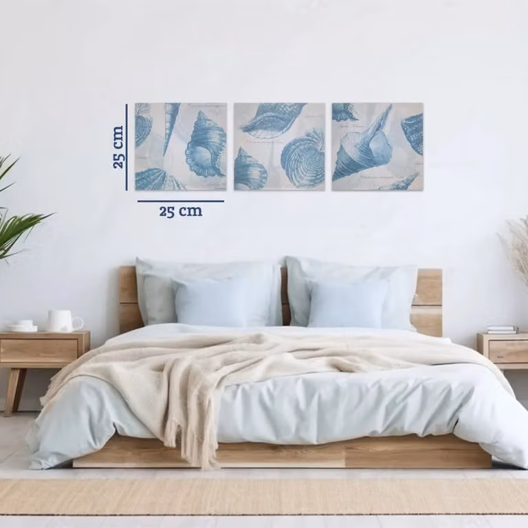 Orsina Blue Floral and Nature Canvas Wall Plaques