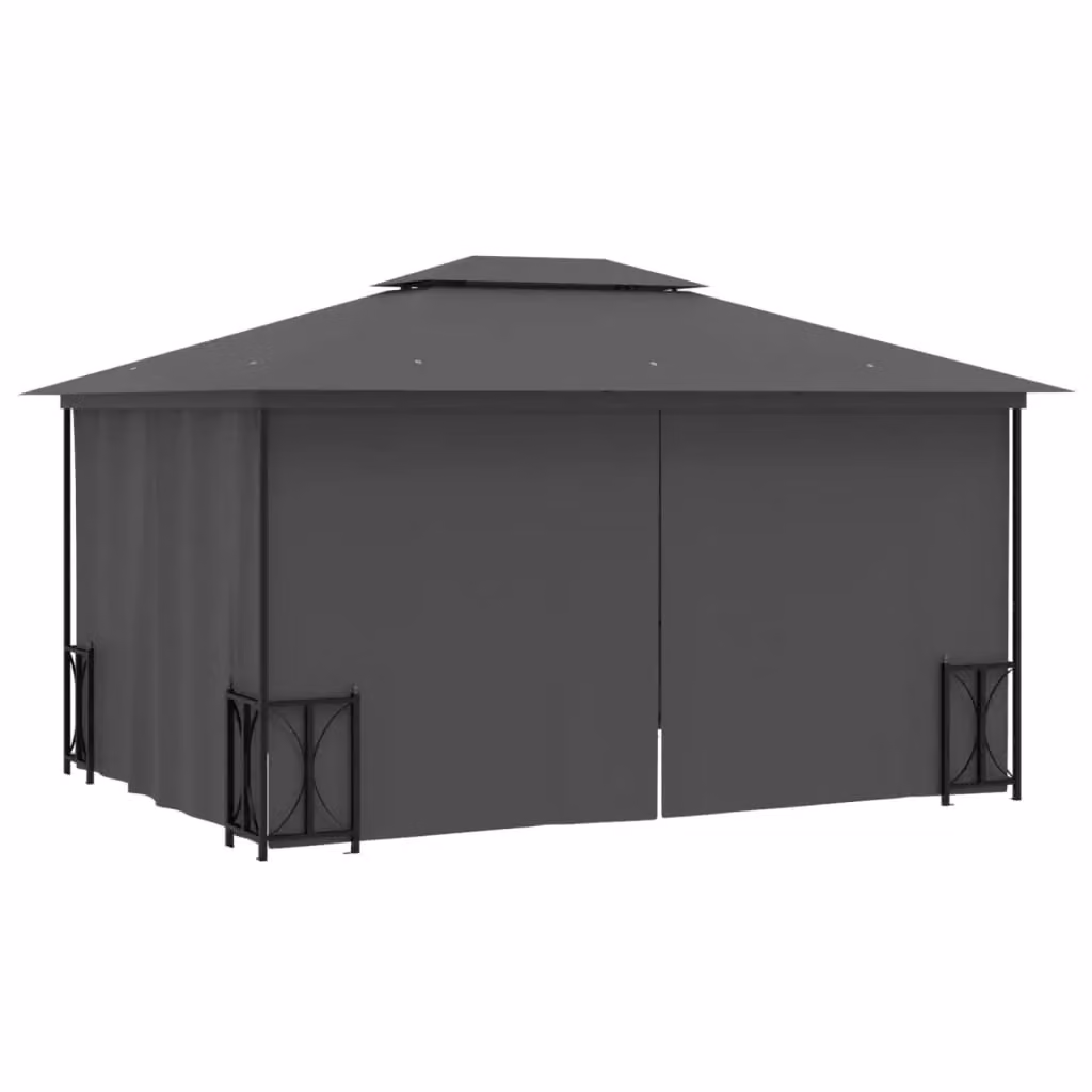 Berkfield Home Gazebo with Sidewalls and Double Roof, Anthracite and Black, W: 400 cm, D: 300 cm, H: 265 cm – 3