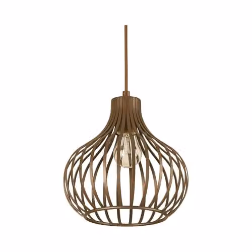 Ideal Lux Onion 1 Light Brown Metal Ceiling Pendant Light