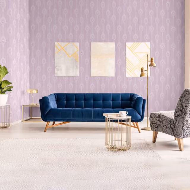 SK Filson Abstract Striped Washable Wallpaper in Purple and Blue