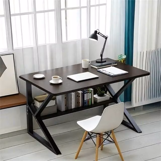 SPETLEK K-Shaped Gaming Desk in Black with Matt MDF Laminate Finish
