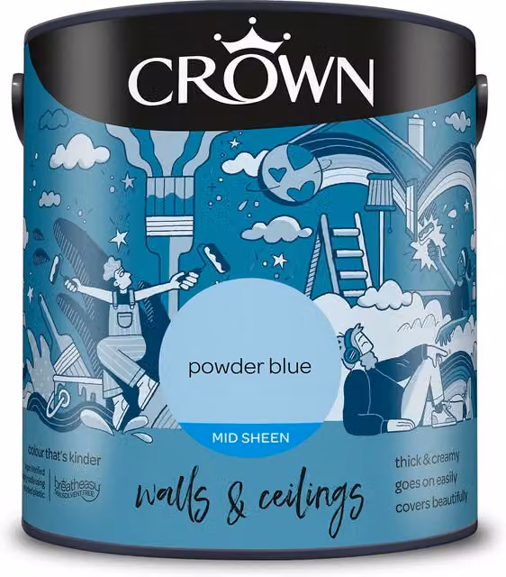 Crown Walls and Ceilings Mid Sheen Emulsion Blue 2.5l