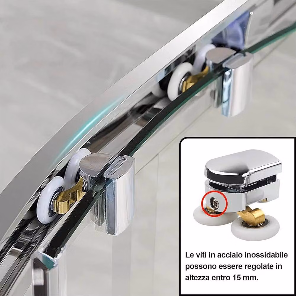 FLAVORA Shower Door Roller Set in Silver with 4 Top and 4 Bottom Rollers, 23mm – 2