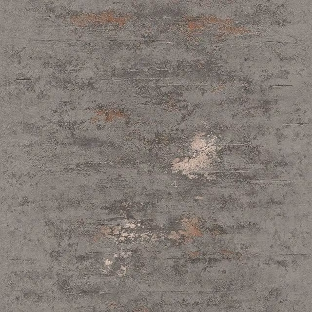 I Love Wallpaper Venice Industrial Metallic Abstract Wallpaper in Anthracite, Copper and Grey