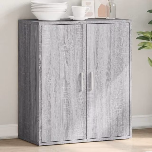 Berkfield Home Grey Sonoma Sideboard in Engineered Wood, W/D/H: 79 x 38 x 80 cm