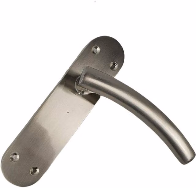 Golden Grace Chrome and Silver Stainless Steel Arched T-Bar Door Handles on Backplate