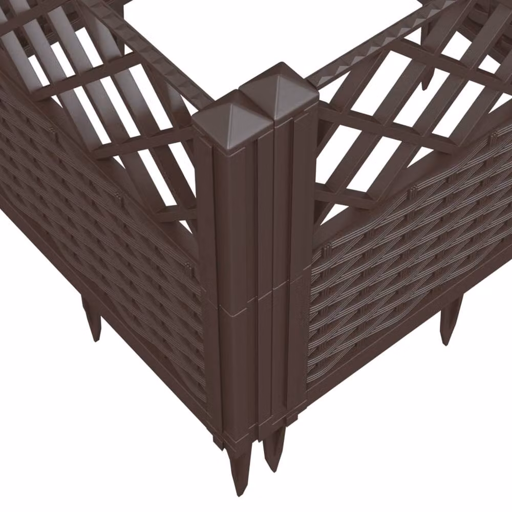 Berkfield Home Garden Raised Bed Planter with Pegs, Brown, W: 123.5 cm, D: 43.5 cm, H: 43.5 cm – 5