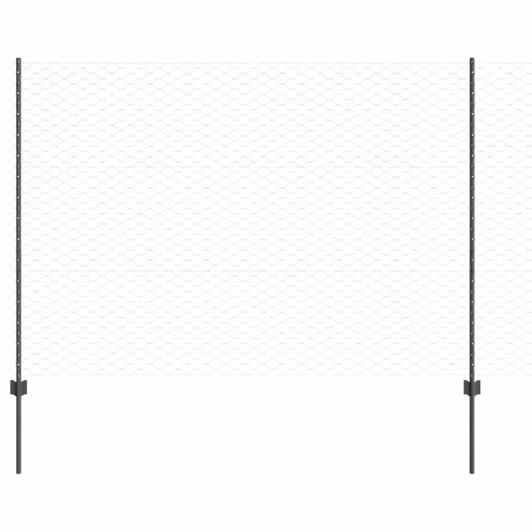 Berkfield Home 10-Piece Grey Steel U-Channel Mesh Fence Posts, Height: 150 cm