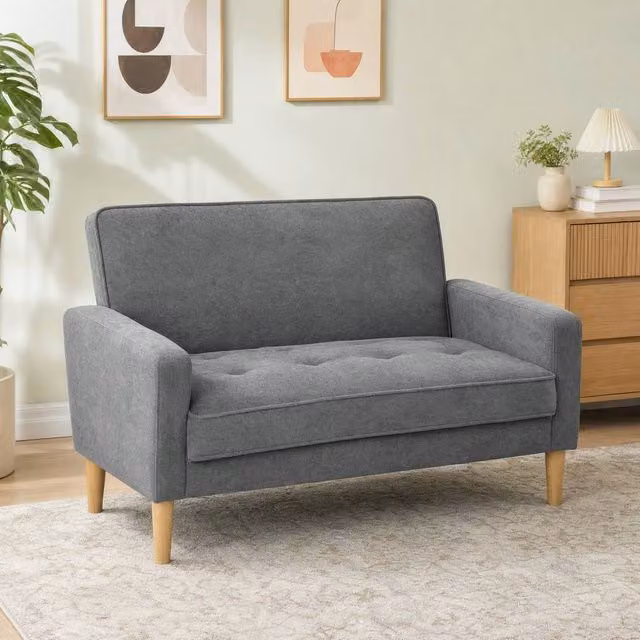 STILVORA 2 Seater Modern Velvet Upholstered Sofa in Grey