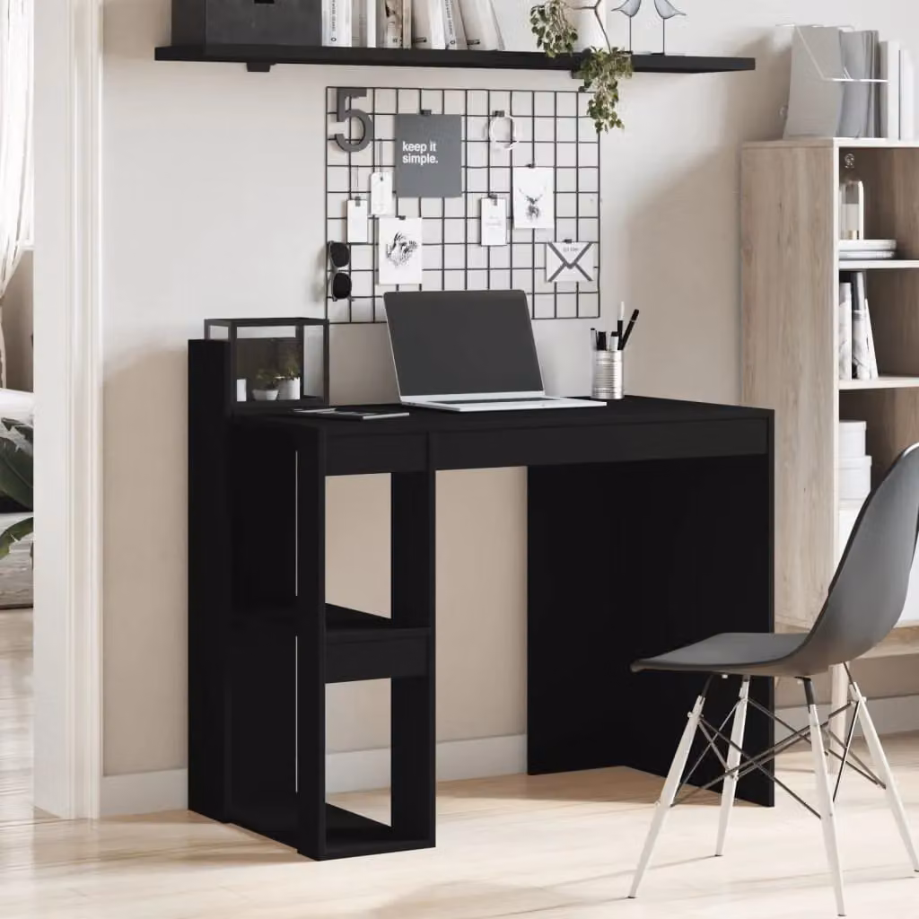 Berkfield Modern Home Office Desk in Black, W/D/H: 103.5 x 56.5 x 94 cm – 3