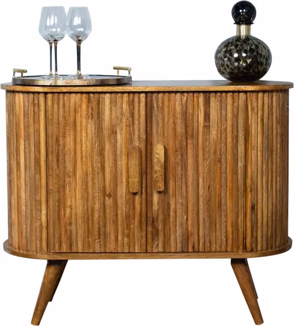 Elm Home And Garden 2 Door Solid Mango Wood Sideboard Buffet in Brown