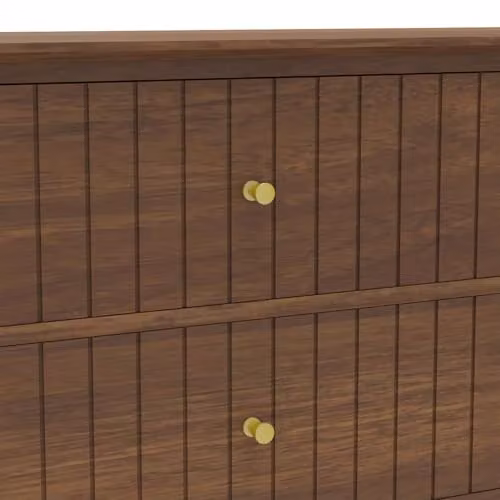Melody Maison Large 6 Drawer Chest of Drawers in Brown, Black and Gold, H x W x D: 79 x 120 x 40 cm – 2