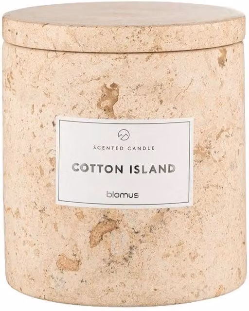 Blomus FRABLI Cotton Island Scented Candle L in Travertin Beige with Fresh Floral Fragrance – 1