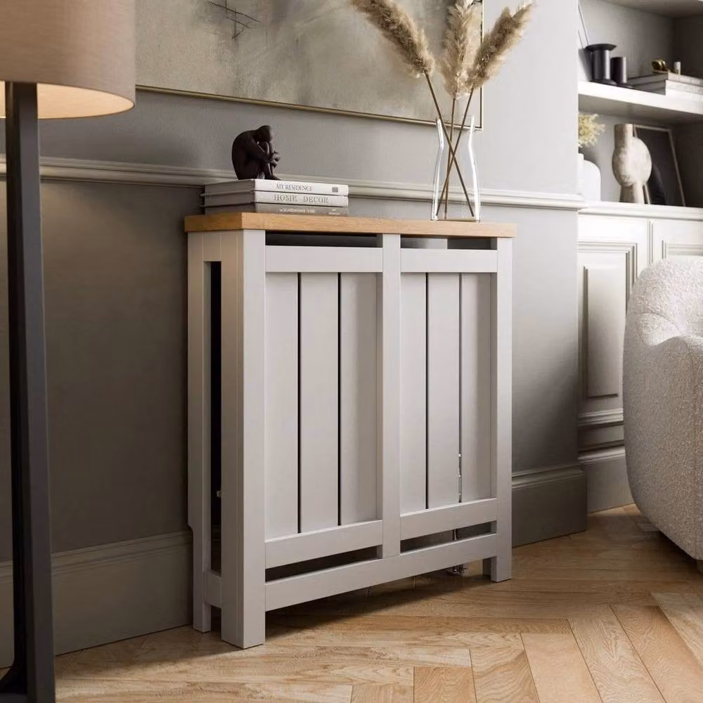 FORGEVIO White Modern Vertical Slat Radiator Cover MDF Cabinet W/D/H: 81.5 x 19.0 x 78.0 cm – 2