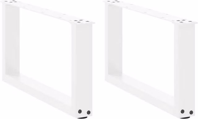 Berkfield Home U-Shaped Steel Coffee Table Legs, 2 Pieces, White, H: 70 cm, W: 30-31 cm