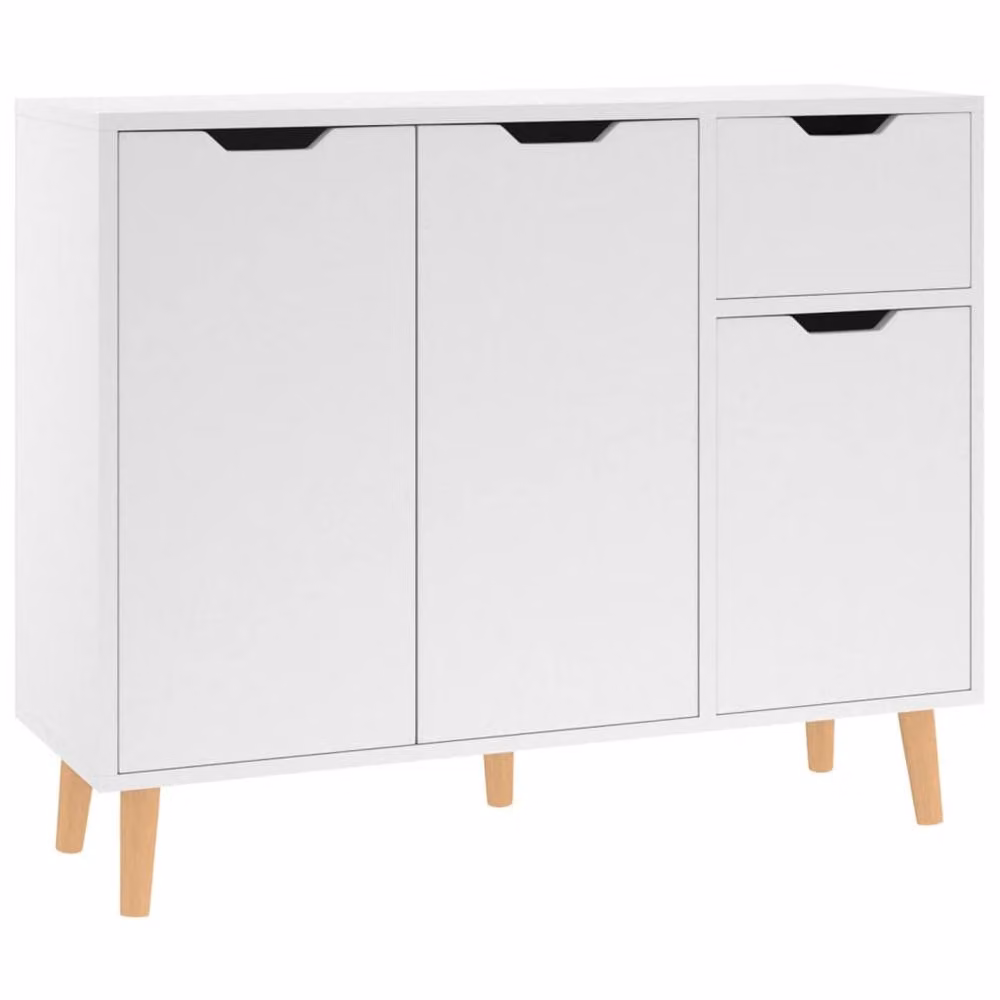 Berkfield Home White Sideboard in Engineered Wood W/D/H: 90 x 30 x 72 cm – 2