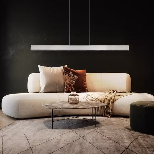 GLOBO Modern LED Silver Pendant Light for Dining Rooms and Kitchens, 62 W – 4