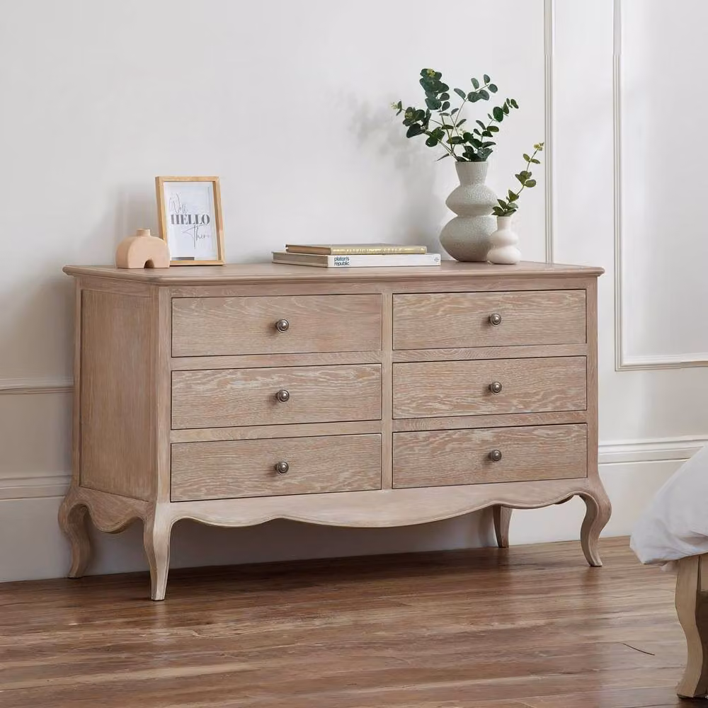 Cheshire Amara 6 Drawer Wide Chest in Limed Oak, Brown – 2