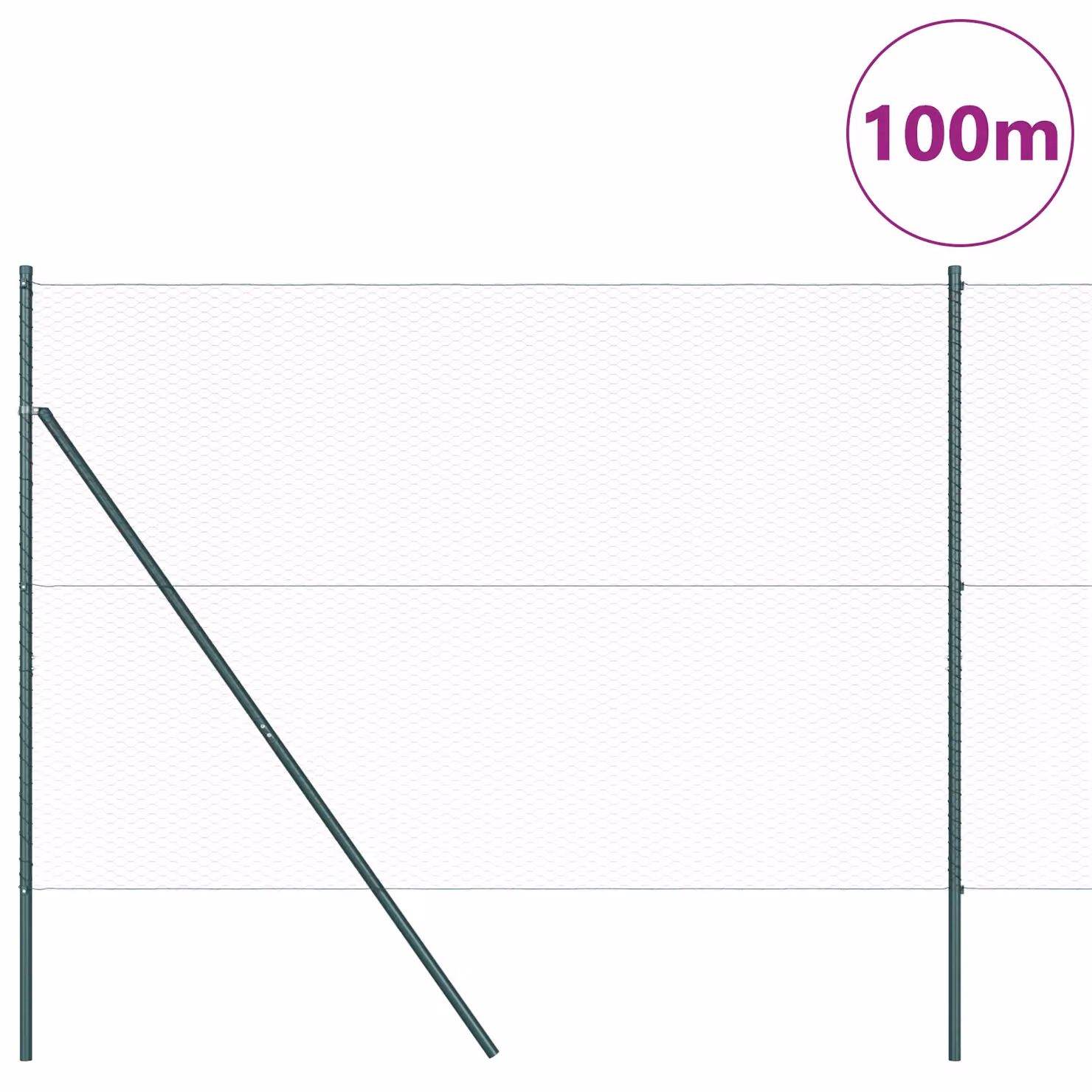 Berkfield Home Grey PVC Coated Steel Hexagon Fence, H: 150 cm x W: 100 m – 2