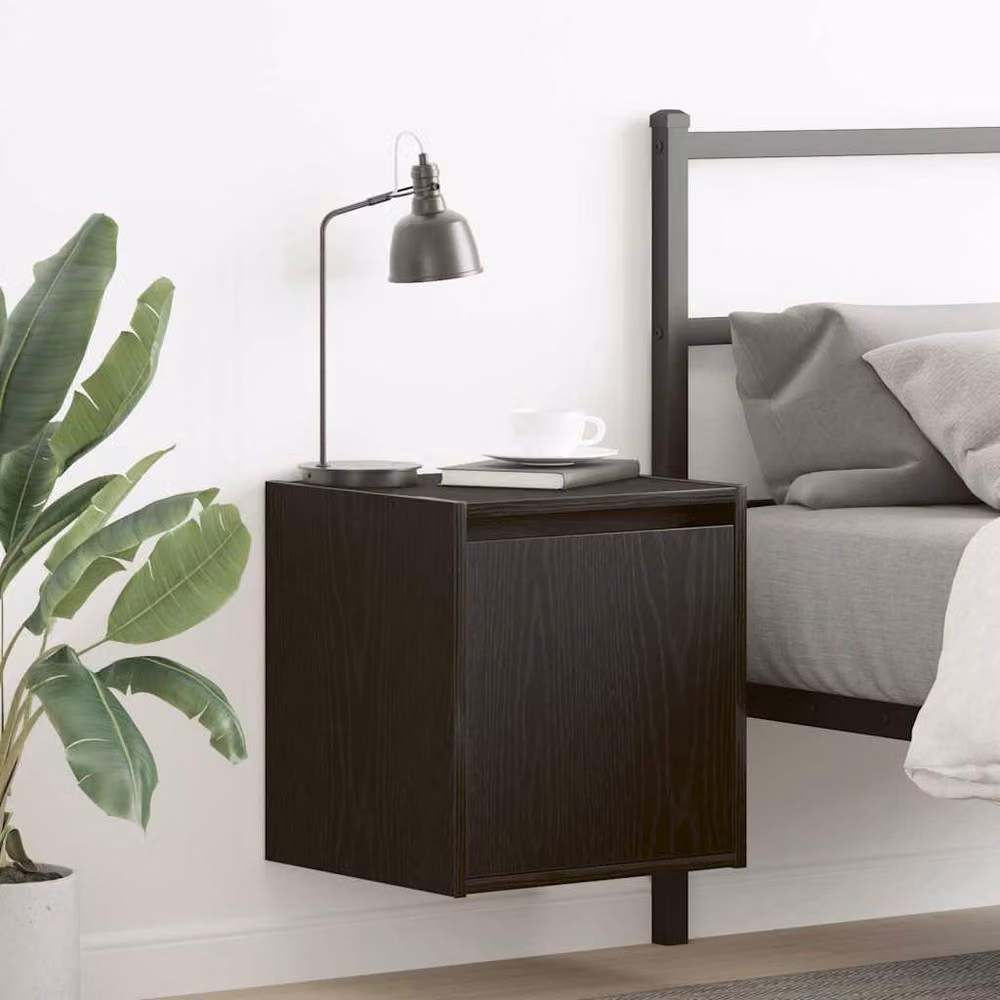 Berkfield Home Wall-Mounted Bedside Cabinet in Black, W/D/H: 38 x 34 x 40 cm – 2