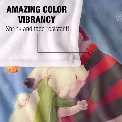 JQ Licensing Christmas Santa Bear Hug Super Soft Silky Touch Fleece Throw Blanket, Multicolour, W: 91 cm, D: 147 cm – 3