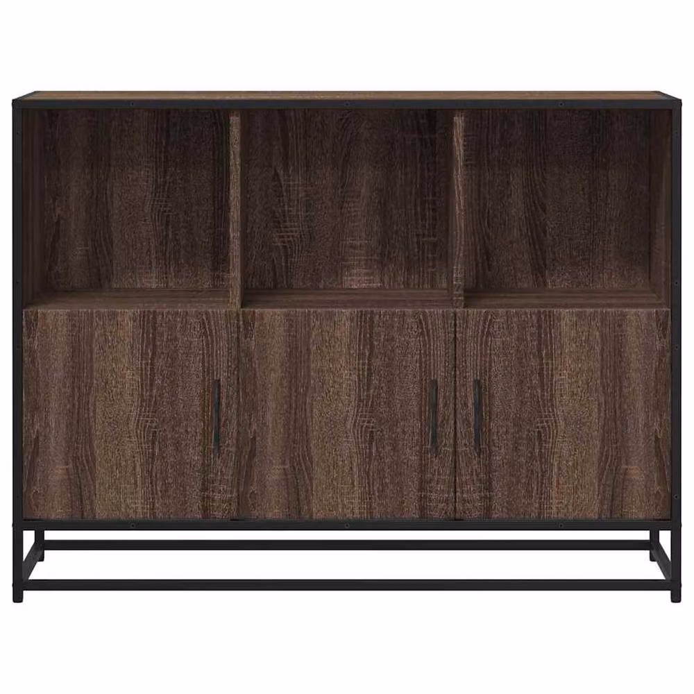 Berkfield Home Industrial Sideboard in Brown Oak, W/D/H: 100 x 35 x 76 cm – 4