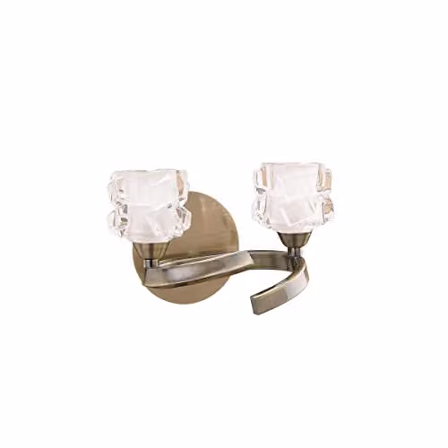 Inspired Mantra Fusion Ice 2-Light G9 Wall Lamp in Antique Brass