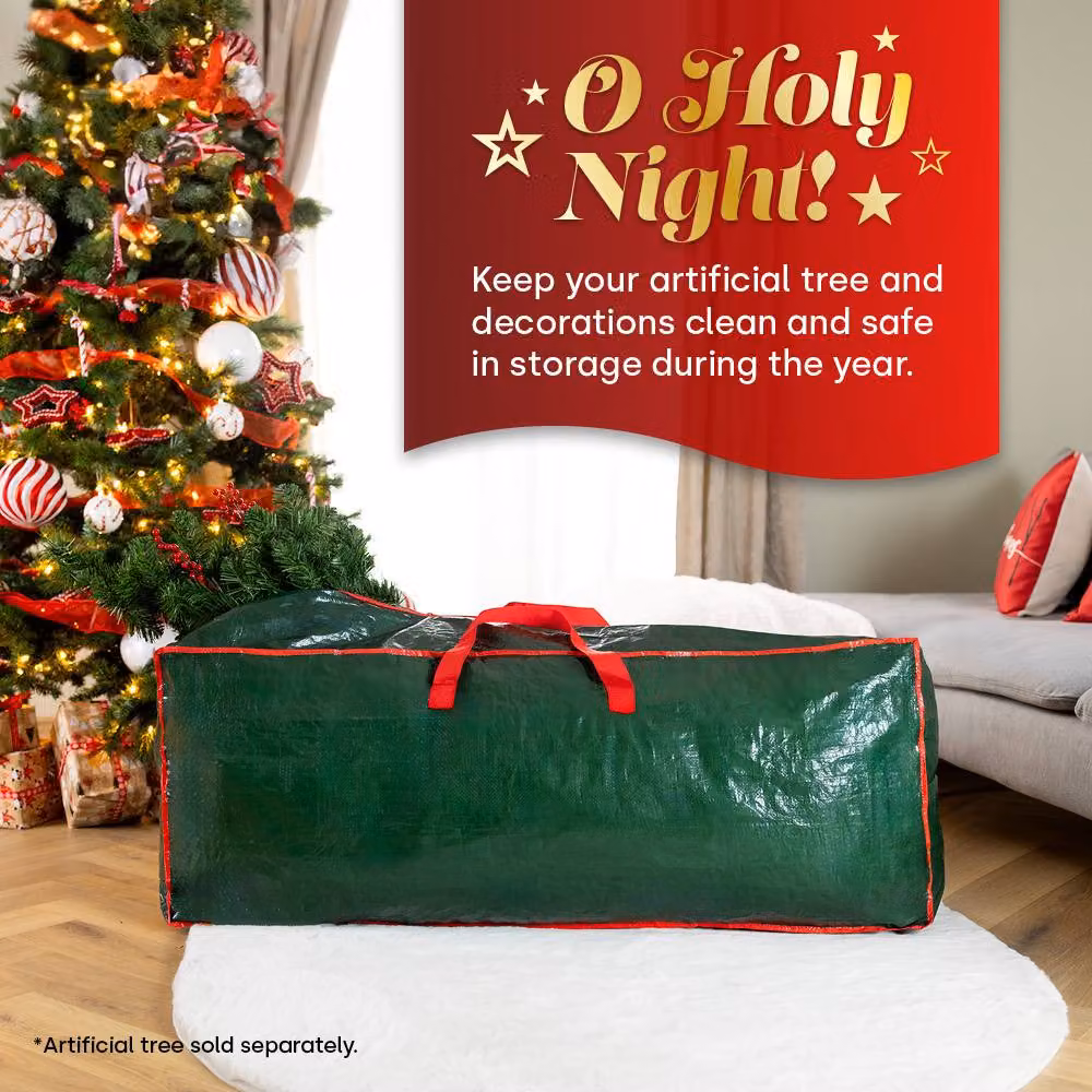 Hillington 7ft Christmas Tree Storage Bag in Green – 4