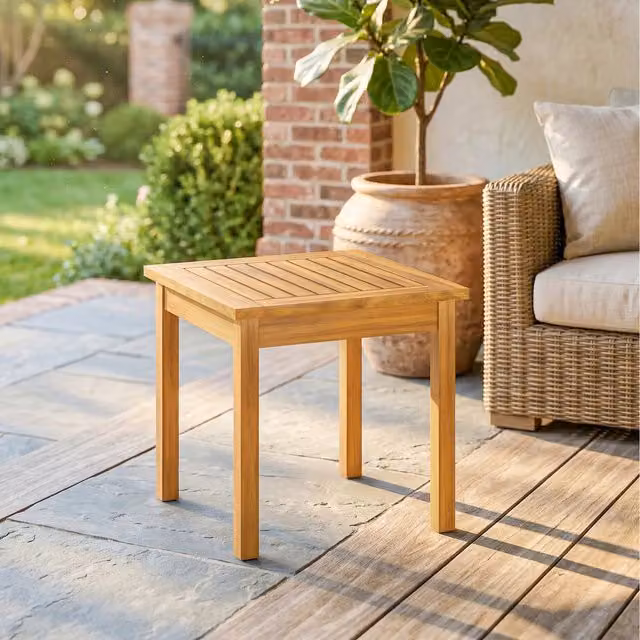 Outsunny Acacia Wood Coffee Table in Natural Brown for Indoor and Outdoor Use