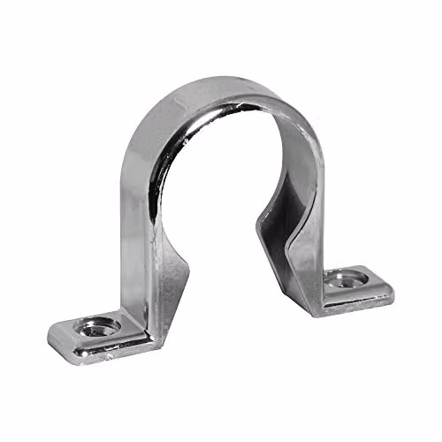 FloPlast CW35-40MM Chrome Style ABS Waste Pipe Clip, Silver (Pack of 3)