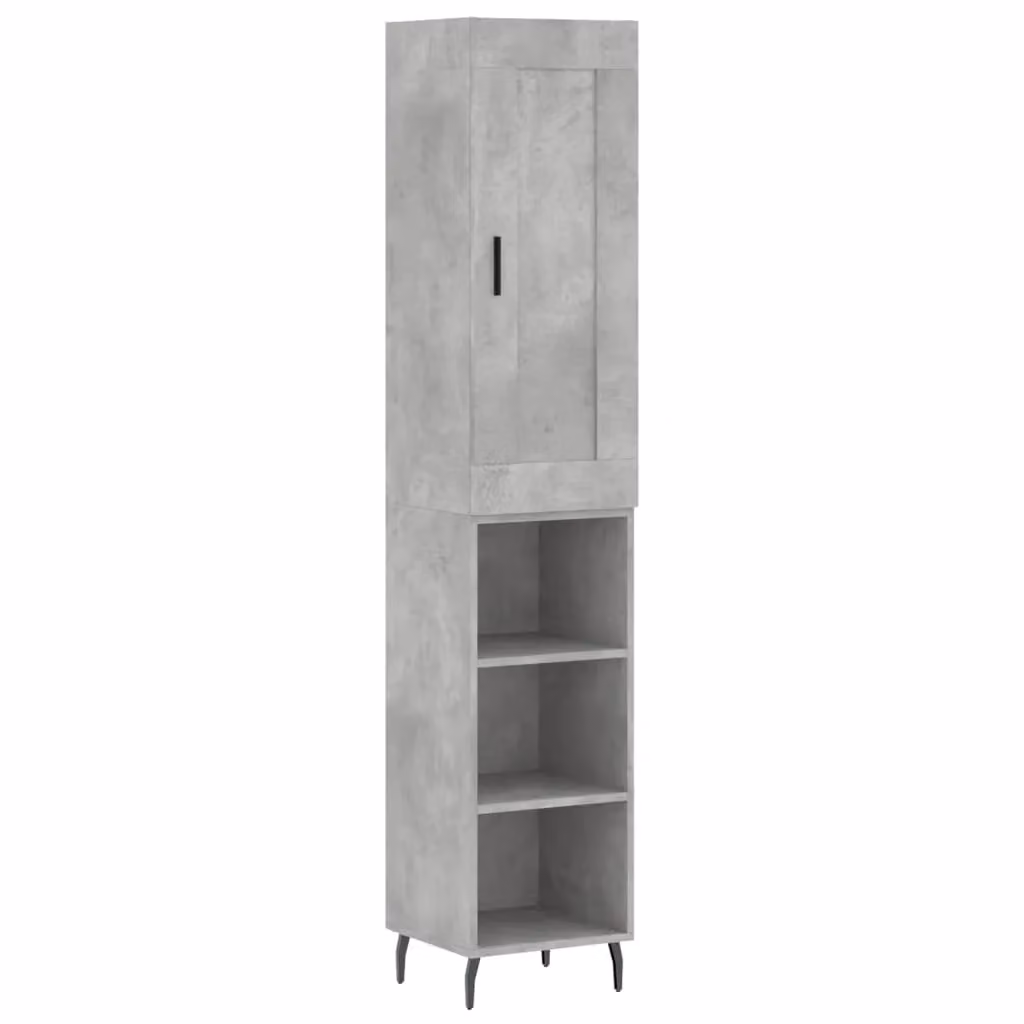 Berkfield Home Highboard in Concrete Grey, W/D/H: 34.5 x 34 x 180 cm – 2