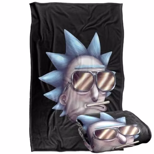 LOGOVISION Rick and Morty Cool Rick Alternate Reality Super Soft Fleece Throw Blanket, Multicolour, W: 91 cm, D: 147 cm