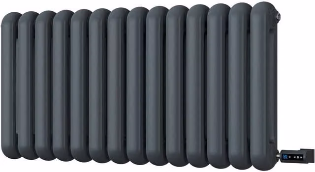 UK Radiators Sherwood Anthracite Round Top Column Electric Radiator with WiFi App Control, W: 99.3 cm, H: 50 cm – 1