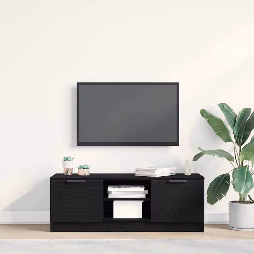 Berkfield Home Black Oak TV Cabinet, W: 102 cm, D: 36.5 cm, H: 36.5 cm – 4